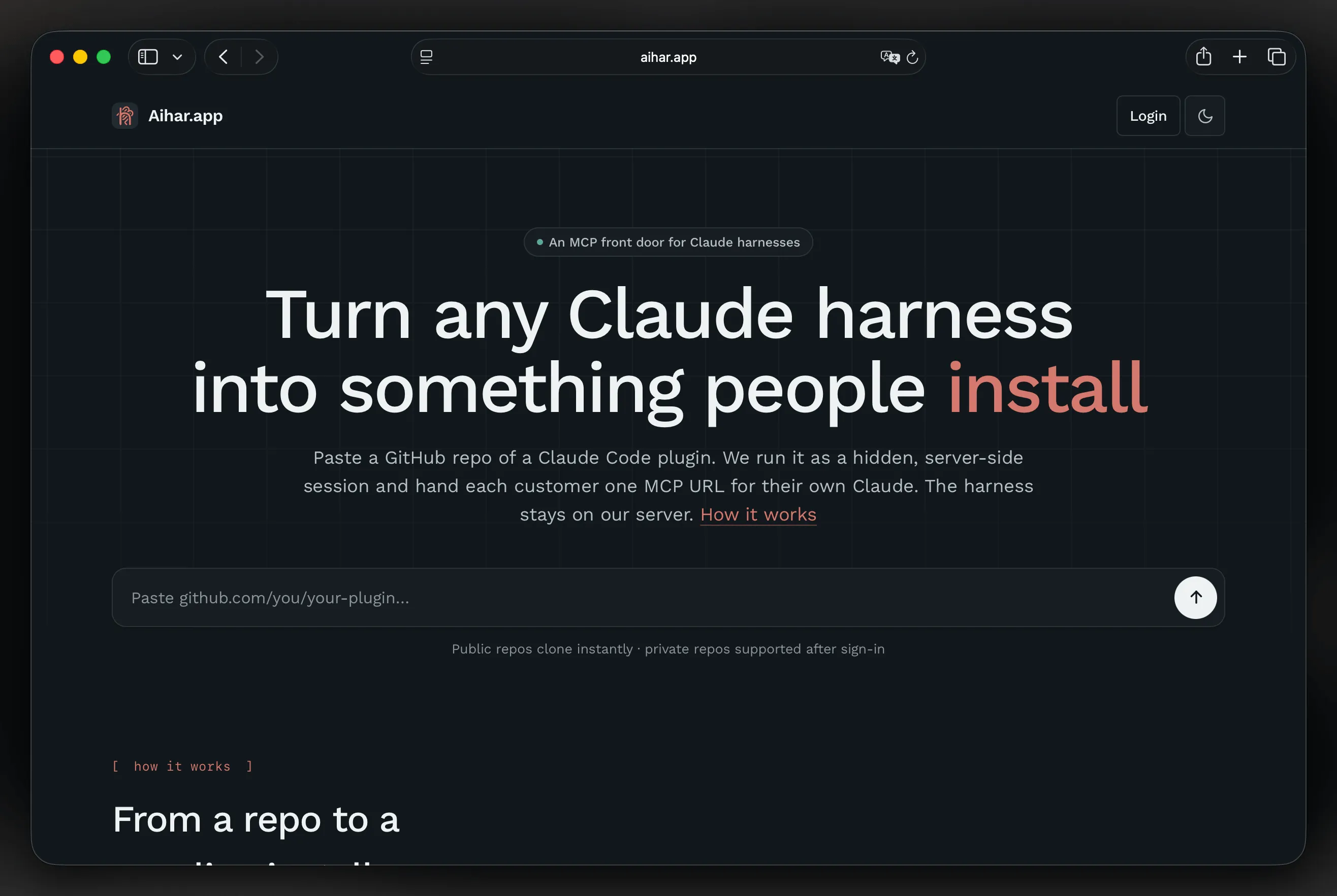 AIHAR, sell your Claude Code harness as one MCP URL